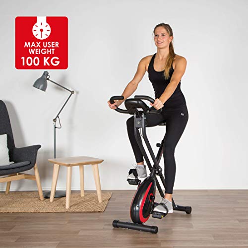 Ultrasport Unisex F-Bike, pantalla LCD, entrenador casero plegable, niveles de resistencia ajustables, con sensores de pulso de mano, entrenador de bicicleta plegable, para atletas y mayores Ultrasport Unisex F-Bike, pantalla LCD, entrenador casero plegable, niveles de resistencia ajustables, con sensores de pulso de mano, entrenador de bicicleta plegable, para atletas y mayores