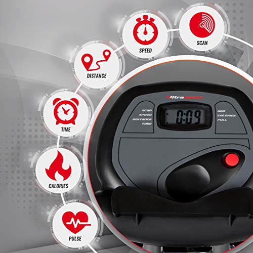 Ultrasport Unisex F-Bike, pantalla LCD, entrenador casero plegable, niveles de resistencia ajustables, con sensores de pulso de mano, entrenador de bicicleta plegable, para atletas y mayores Ultrasport Unisex F-Bike, pantalla LCD, entrenador casero plegable, niveles de resistencia ajustables, con sensores de pulso de mano, entrenador de bicicleta plegable, para atletas y mayores