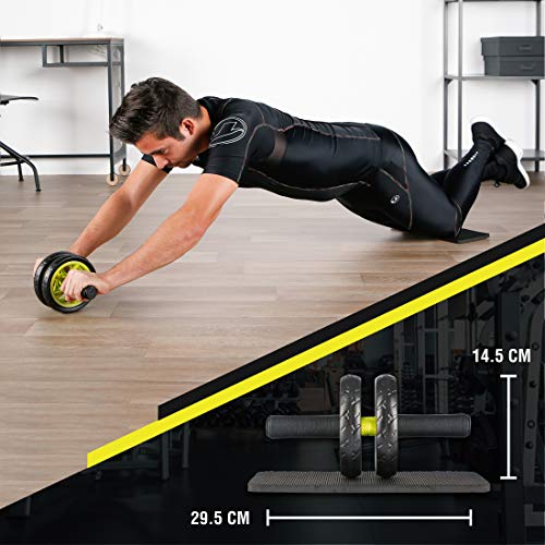 Ultrasport Wheel, Roller, AB Abdominal Aparato de Entrenamiento y Ayuda para Bajar de Peso, con Rueda Doble y Superficie de Apoyo para Las Rodillas, Unisex Adulto, Amarillo, OS Ultrasport Wheel, Roller, AB Abdominal Aparato de Entrenamiento y Ayuda para Bajar de Peso, con Rueda Doble y Superficie de Apoyo para Las Rodillas, Unisex Adulto, Amarillo, OS