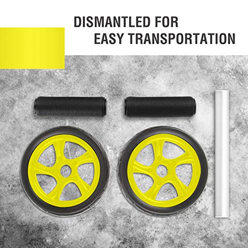 Ultrasport Wheel, Roller, AB Abdominal Aparato de Entrenamiento y Ayuda para Bajar de Peso, con Rueda Doble y Superficie de Apoyo para Las Rodillas, Unisex Adulto, Amarillo, OS Ultrasport Wheel, Roller, AB Abdominal Aparato de Entrenamiento y Ayuda para Bajar de Peso, con Rueda Doble y Superficie de Apoyo para Las Rodillas, Unisex Adulto, Amarillo, OS