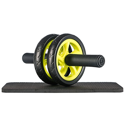 Ultrasport Wheel, Roller, AB Abdominal Aparato de Entrenamiento y Ayuda para Bajar de Peso, con Rueda Doble y Superficie de Apoyo para Las Rodillas, Unisex Adulto, Amarillo, OS