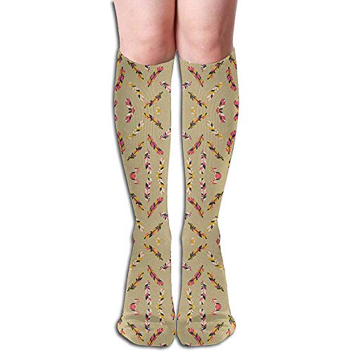 ulxjll Calcetines De La Tripulación Plumas Boho Southwest Tribal Plumas Diseño Wal Mujeres Calcetines Largos Compresión Calcetines Hasta La Rodilla Calcetines Deportivos Calcetines De Tubo 50Cm