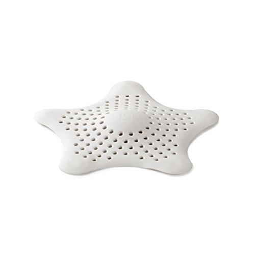 Umbra Starfish - Atrapapelos de ducha, diseño de estrella, color blanco