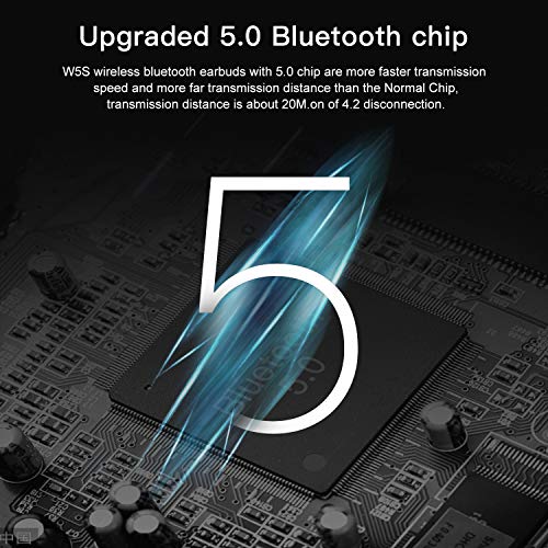 Umi. by Amazon Auriculares de botón inalámbricos (TWS) W5s con Bluetooth 5.0 y certificación IPX7 compatibles con iPhone Samsung Huawei y Estuche metálico con Base de Carga (Dorado) Umi. by Amazon Auriculares de botón inalámbricos (TWS) W5s con Bluetooth 5.0 y certificación IPX7 compatibles con iPhone Samsung Huawei y Estuche metálico con Base de Carga (Dorado)