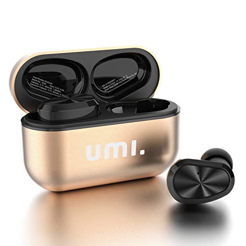 Umi. by Amazon Auriculares de botón inalámbricos (TWS) W5s con Bluetooth 5.0 y certificación IPX7 compatibles con iPhone Samsung Huawei y Estuche metálico con Base de Carga (Dorado) Umi. by Amazon Auriculares de botón inalámbricos (TWS) W5s con Bluetooth 5.0 y certificación IPX7 compatibles con iPhone Samsung Huawei y Estuche metálico con Base de Carga (Dorado)