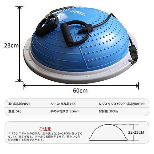 UMI. by Amazon -Balance Trainer Fitball Bola de Equilibrio para Entrenamiento 60cm con Inflador y Bomba para Fitness Gimnasio