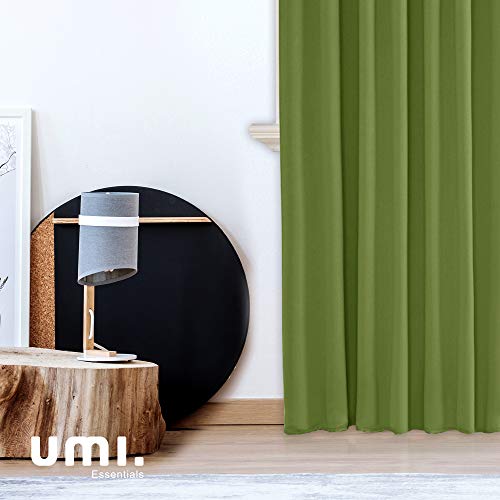 UMI. by Amazon Cortinas de Salon Infantiles Dormitorio Moderno Opacas Termicas Aislantes Ventana con Trabillas 2 Piezas 140 x 245 cm Verde