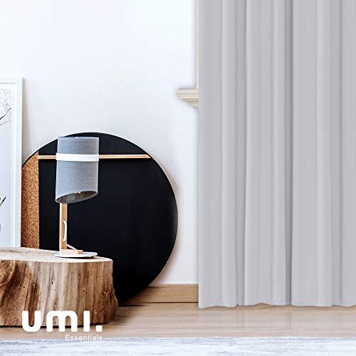 UMI. by Amazon Cortinas de Salon Modernas para Ventana Dormitorio Termicas Aislantes con Trabillas 2 Piezas 140 x 260 cm Gris Blanco
