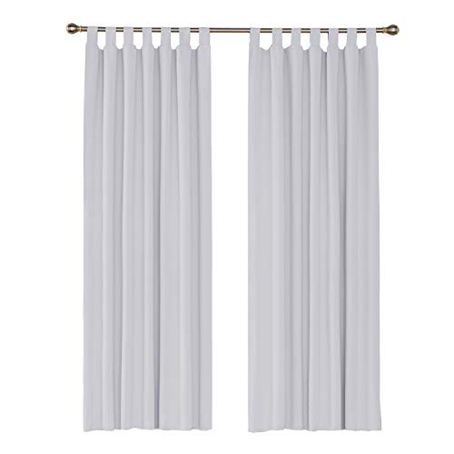 UMI. by Amazon Cortinas de Salon Modernas para Ventana Dormitorio Termicas Aislantes con Trabillas 2 Piezas 140 x 260 cm Gris Blanco UMI. by Amazon Cortinas de Salon Modernas para Ventana Dormitorio Termicas Aislantes con Trabillas 2 Piezas 140 x 260 cm Gris Blanco