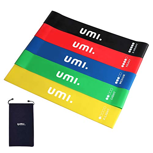 UMI. by Amazon - Elasticas de Fitness, Bandas Ejercicio Set de 5 - Bandas de Resistencia musculacion para Yoga, Pilates, Crossfit, Musculacion y Recuperación