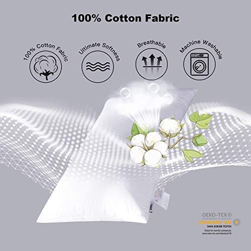 UMI. by Amazon - Pack de Dos Almohadas de Plumas de Ganso Blancas con Tela 100% de algodón (48 x 74 cm, firmeza Mediana)