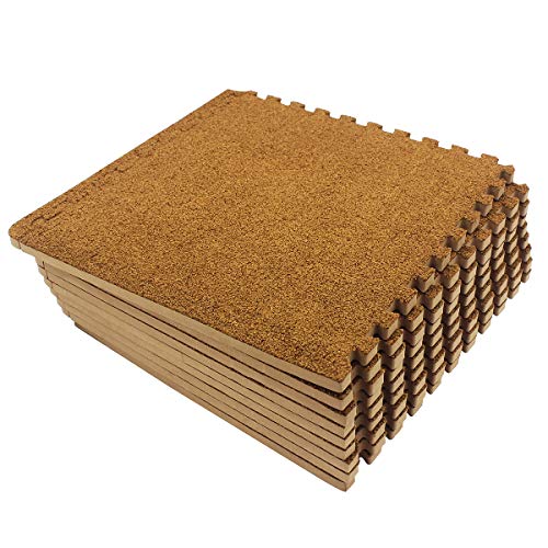 UMI. Essentials 1' x 1' Foam Interlocking Floor Tiles (Set of 9) (Brown)…