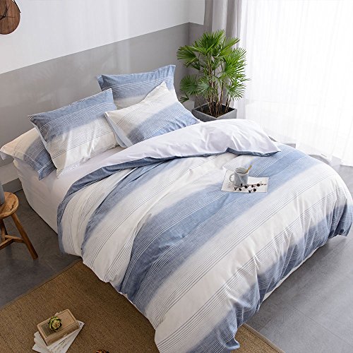 UMI. Essentials 100% Cotton Yarn Dyed Duvet Cover Set with One Pillow Case,155x220+1x80x80cm