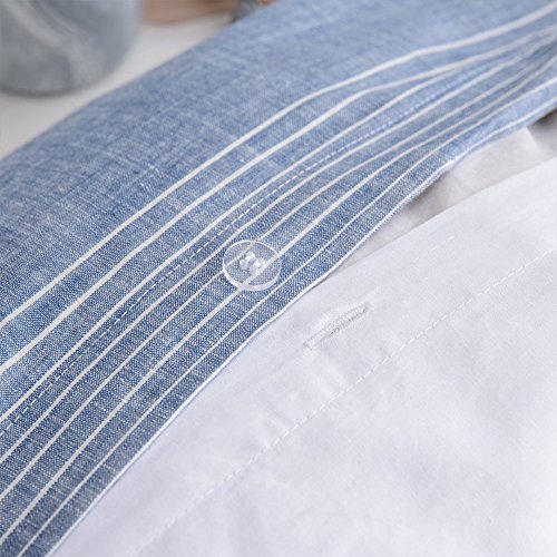 UMI. Essentials 100% Cotton Yarn Dyed Duvet Cover Set with One Pillow Case,155x220+1x80x80cm UMI. Essentials 100% Cotton Yarn Dyed Duvet Cover Set with One Pillow Case,155x220+1x80x80cm