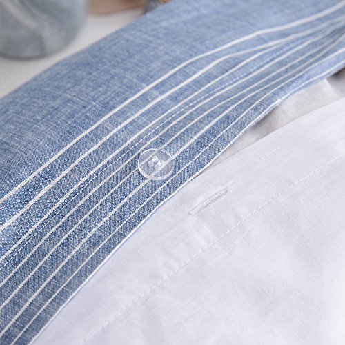 UMI. Essentials 100% Cotton Yarn Dyed Duvet Cover Set with One Pillow Case,155x220+1x80x80cm