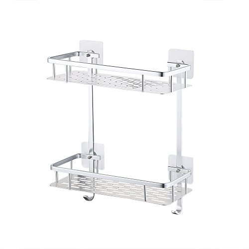 Umi. por Amazon Estantes para Ducha Entramado de baño Aluminio Espacial Perforado Gancho para Colgar Organizador de Ducha Estante para el baño de dos Niveles de Montaje sin Taladro, A4028BDF Umi. por Amazon Estantes para Ducha Entramado de baño Aluminio Espacial Perforado Gancho para Colgar Organizador de Ducha Estante para el baño de dos Niveles de Montaje sin Taladro, A4028BDF