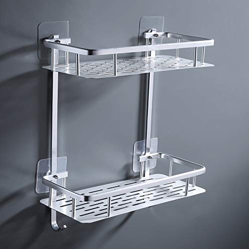 Umi. por Amazon Estantes para Ducha Entramado de baño Aluminio Espacial Perforado Gancho para Colgar Organizador de Ducha Estante para el baño de dos Niveles de Montaje sin Taladro, A4028BDF Umi. por Amazon Estantes para Ducha Entramado de baño Aluminio Espacial Perforado Gancho para Colgar Organizador de Ducha Estante para el baño de dos Niveles de Montaje sin Taladro, A4028BDF