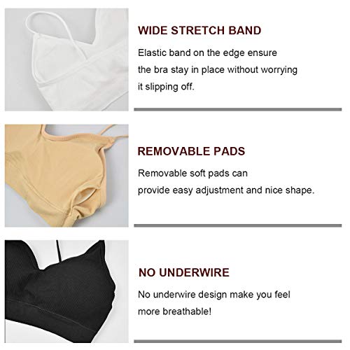UMIPUBO 4 Piezas de Sujetador de Camisola para Mujer Sujetador de Tubo de Cuello V Banda Sujetador de Dormir Sujetador Deportivo Ropa Interior con Tirantes Elásticos UMIPUBO 4 Piezas de Sujetador de Camisola para Mujer Sujetador de Tubo de Cuello V Banda Sujetador de Dormir Sujetador Deportivo Ropa Interior con Tirantes Elásticos
