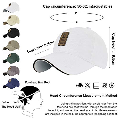 UMIPUBO Gorras Beisbol Unisex Adjustable al Aire Libre Cap clásico algodón Casual Sombrero Gorras de béisbol (Blanco)