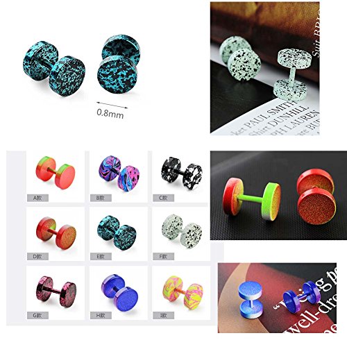 Un par de aretes con forma de mancuerna de acero de titanio de diseño único Un par de aretes con forma de mancuerna de acero de titanio de diseño único