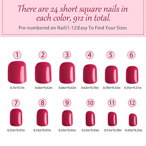 Uñas Postizas Colores Corto EBANKU 912 Piezas Bailarina Cubierta Completa Puntas Cuadradas Natural Falsas Uñas Artificiales Manicura Nail Art para Mujeres Niñas Uñas Postizas Colores Corto EBANKU 912 Piezas Bailarina Cubierta Completa Puntas Cuadradas Natural Falsas Uñas Artificiales Manicura Nail Art para Mujeres Niñas