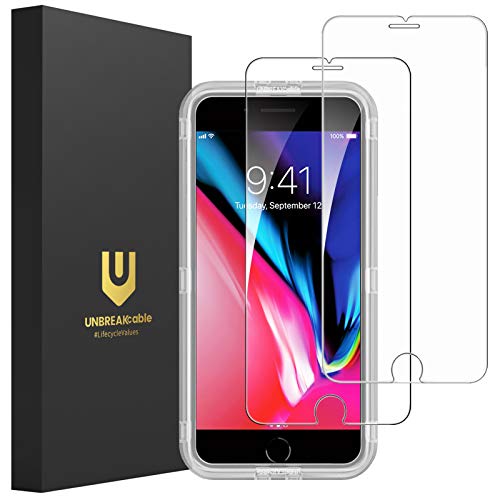 UNBREAKcable Protector Pantalla para iPhone 7 Plus/ 8 Plus [2 Paquete], Cristal Templado para iPhone 7 Plus/ 8 Plus con 2.5D Series de Doble Defensa Premium [Anti-rasguños, sin Burbujas]