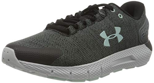 Under Armour Charged Rogue 2 Twist, Zapatillas para Correr Mujer, Negro Blanco Esmalte Azul 001, 38.5 EU