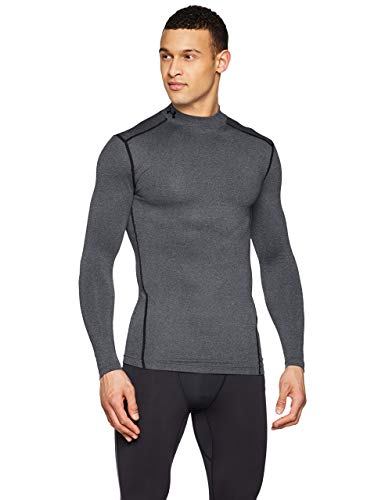 Under Armour Coldgear Armour Mock Camiseta De Manga Larga, Hombre, (Carbon Heather/Black (090), L