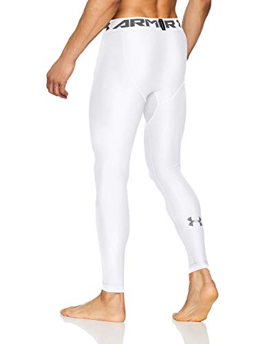 Under Armour Heatgear 2.0 Leggings, Hombre, Blanco (White/Graphite (100), L