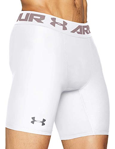 Under Armour HeatGear ARMOUR 2.0 COMP Shorts, Pantalón Corto Hombre, Blanco (White/Graphite 100), M Under Armour HeatGear ARMOUR 2.0 COMP Shorts, Pantalón Corto Hombre, Blanco (White/Graphite 100), M