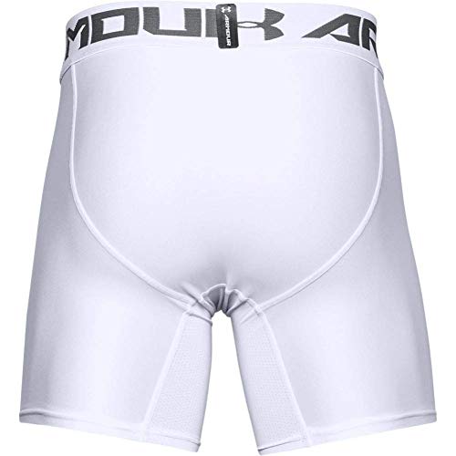 Under Armour HeatGear ARMOUR 2.0 COMP Shorts, Pantalón Corto Hombre, Blanco (White/Graphite 100), M