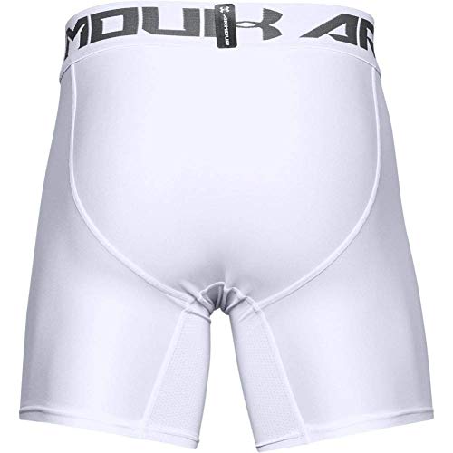 Under Armour HeatGear ARMOUR 2.0 COMP Shorts, Pantalón Corto Hombre, Blanco (White/Graphite 100), M Under Armour HeatGear ARMOUR 2.0 COMP Shorts, Pantalón Corto Hombre, Blanco (White/Graphite 100), M