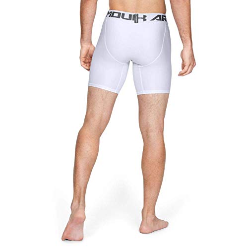 Under Armour HeatGear ARMOUR 2.0 COMP Shorts, Pantalón Corto Hombre, Blanco (White/Graphite 100), S