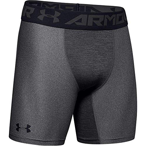 Under Armour HeatGear ARMOUR 2.0 COMP Shorts, Pantalón Corto Hombre, Gris (Carbon Heather/Black 090), M