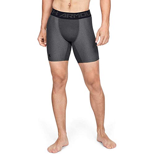 Under Armour HeatGear ARMOUR 2.0 COMP Shorts, Pantalón Corto Hombre, Gris (Carbon Heather/Black 090), M