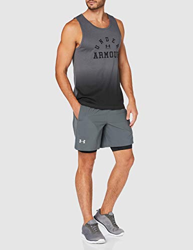 Under Armour Launch Sw 2-In-1 Short Pantalones Cortos, Hombre, Gris/Negro/Reflectante (013), MD