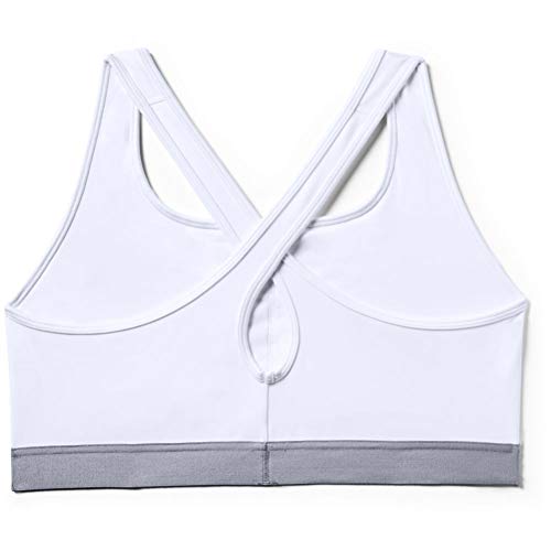 Under Armour Mujer Mid Crossback, Sujetador deportivo,Mujer,Medium,Blanco (Blanco / Acero / Negro (100)