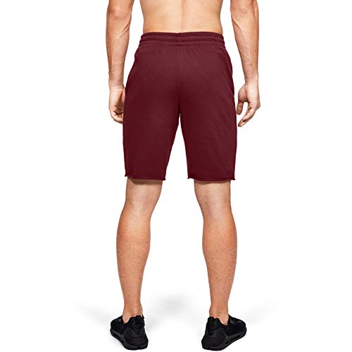 Under Armour Pantalones Cortos Deportivos de Rizo para Hombre, Hombre, Pantalón de chándal, 1329288, Córdoba (615)/Negro, S