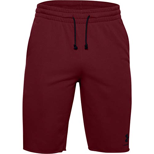 Under Armour Pantalones Cortos Deportivos de Rizo para Hombre, Hombre, Pantalón de chándal, 1329288, Córdoba (615)/Negro, S