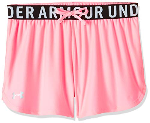 Under Armour Play Up Solid Corto, Niñas, Rosa, YXL