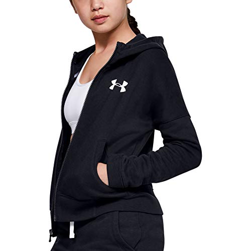 Under Armour Rival FZ Hoodie Parte Superior del Calentamiento, Niñas, Negro, YMD Under Armour Rival FZ Hoodie Parte Superior del Calentamiento, Niñas, Negro, YMD