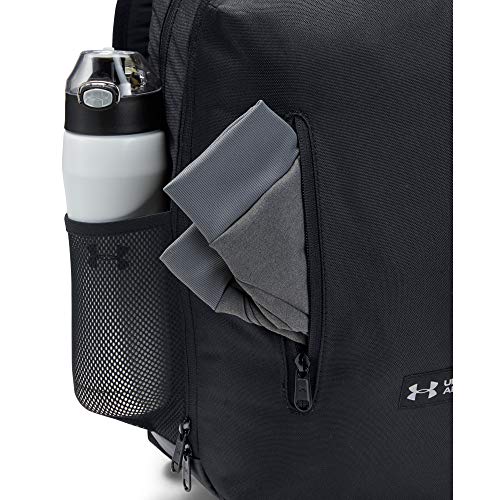 Under Armour Roland B Mochila con Dos Compartimentos Grandes con Cremallera, Unisex Adulto, Negro (Black/Black/Silver (001), Taglia única