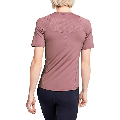 Under Armour Rush Camiseta Ajustada Transpirable con tecnología Rush, Camiseta de Manga Corta de Corte Ajustado, Mujer, Rosa, XL