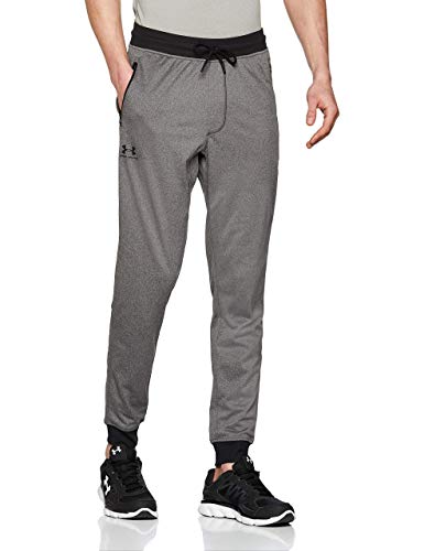 Under Armour Sportstyle Tricot Jogger Pantalones, Hombre, Gris (Carbon Heather/Black (090), S