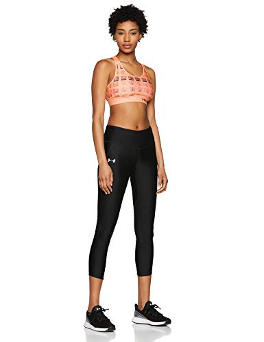 Under Armour - Sujetador Deportivo con Estampado de Ojo de Cerradura para Mujer, Mujer, Sujetador Deportivo, 1307197-906, Peach Horizon/Carbón Vegetal, XS