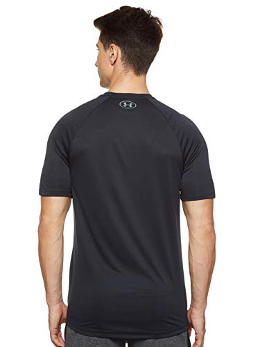 Under Armour Tech 2.0. Camiseta masculina, camiseta transpirable, ancha camiseta para gimnasio de manga corta y secado rápido, Black/Graphite (001), SM