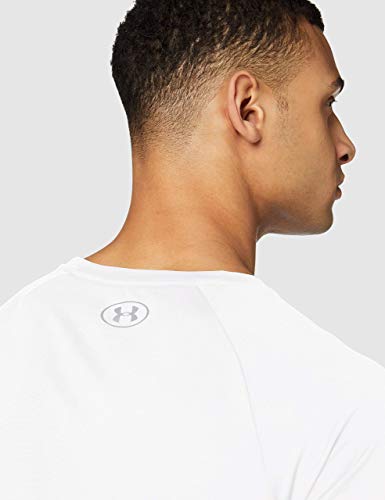 Under Armour Tech 2.0. Camiseta masculina, camiseta transpirable, ancha camiseta para gimnasio de manga corta y secado rápido, White/Overcast Gray (100), LG