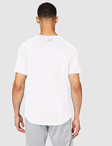 Under Armour Tech 2.0. Camiseta masculina, camiseta transpirable, ancha camiseta para gimnasio de manga corta y secado rápido, White/Overcast Gray (100), LG