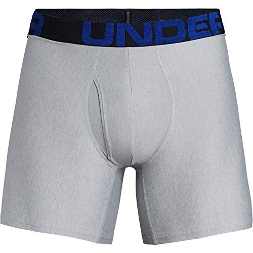 Under Armour Tech 6in 2 Pack Ropa Interior, Hombre, Azul (Academy/Mod Gray Light Heather (409), M