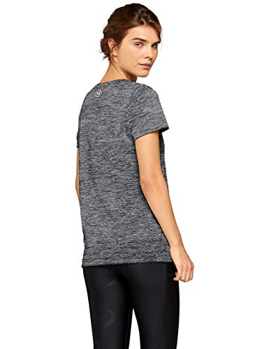 Under Armour Tech Short Sleeve-Twist Camiseta, Mujer, (Black/Metallic Silver (001), M